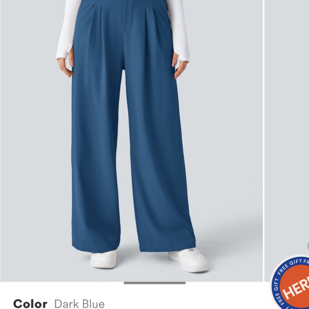 HALARA Blue Wide Leg Pants High-Rise